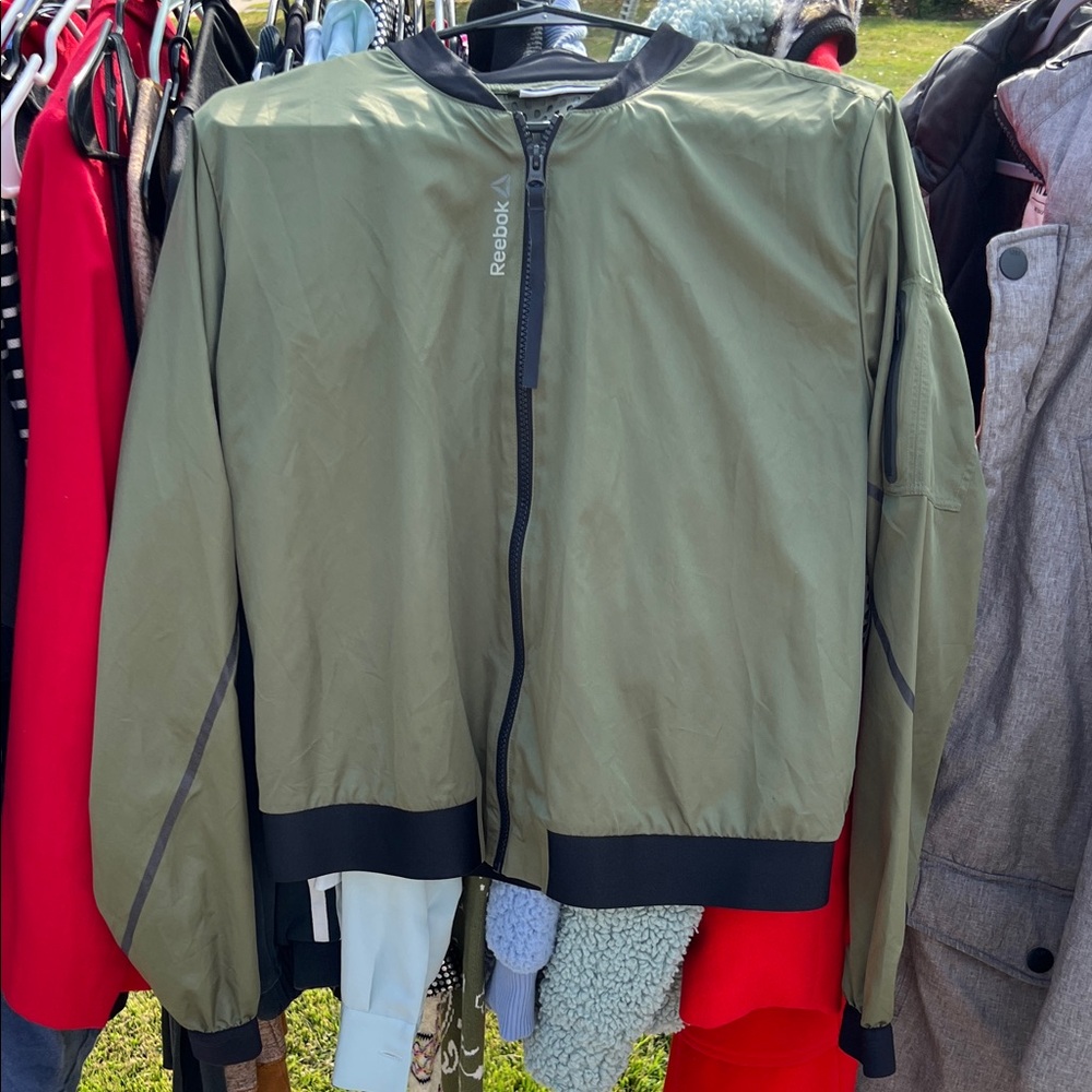 Reebok Khaki Windbreaker Bomber Jacket
